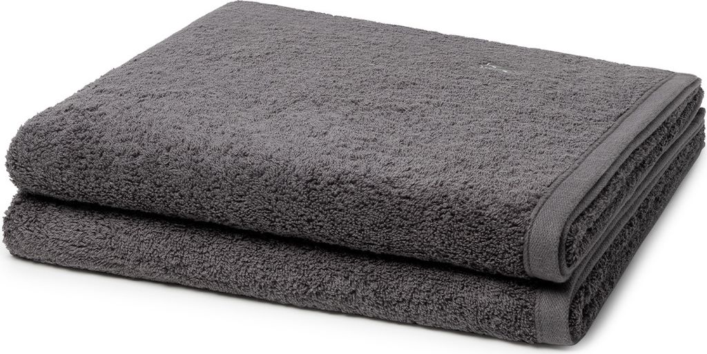 Ross Vita 2 X Duschtuch im Set Walkfrottee aus Baumwolle 520 g/m², Flauschig weich saugstark und pflegeleicht, Gewebte Bordüre mit Logo Stickerei