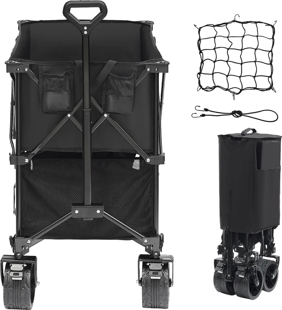 Chariot de jardin pliable grand volume 400L tout-terrain XXL