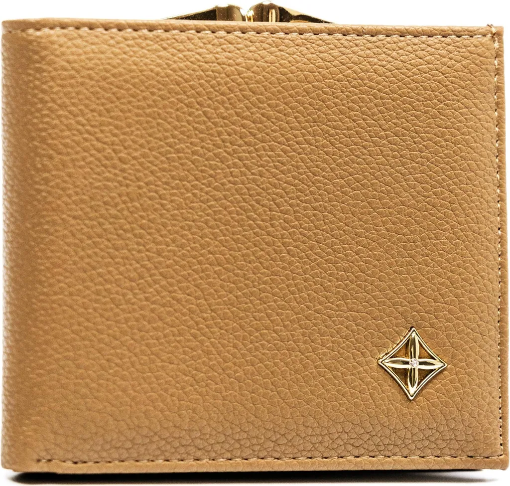 Portafoglio Compatto Milano Design Beige Eco-Pelle - Spedizione Rapida