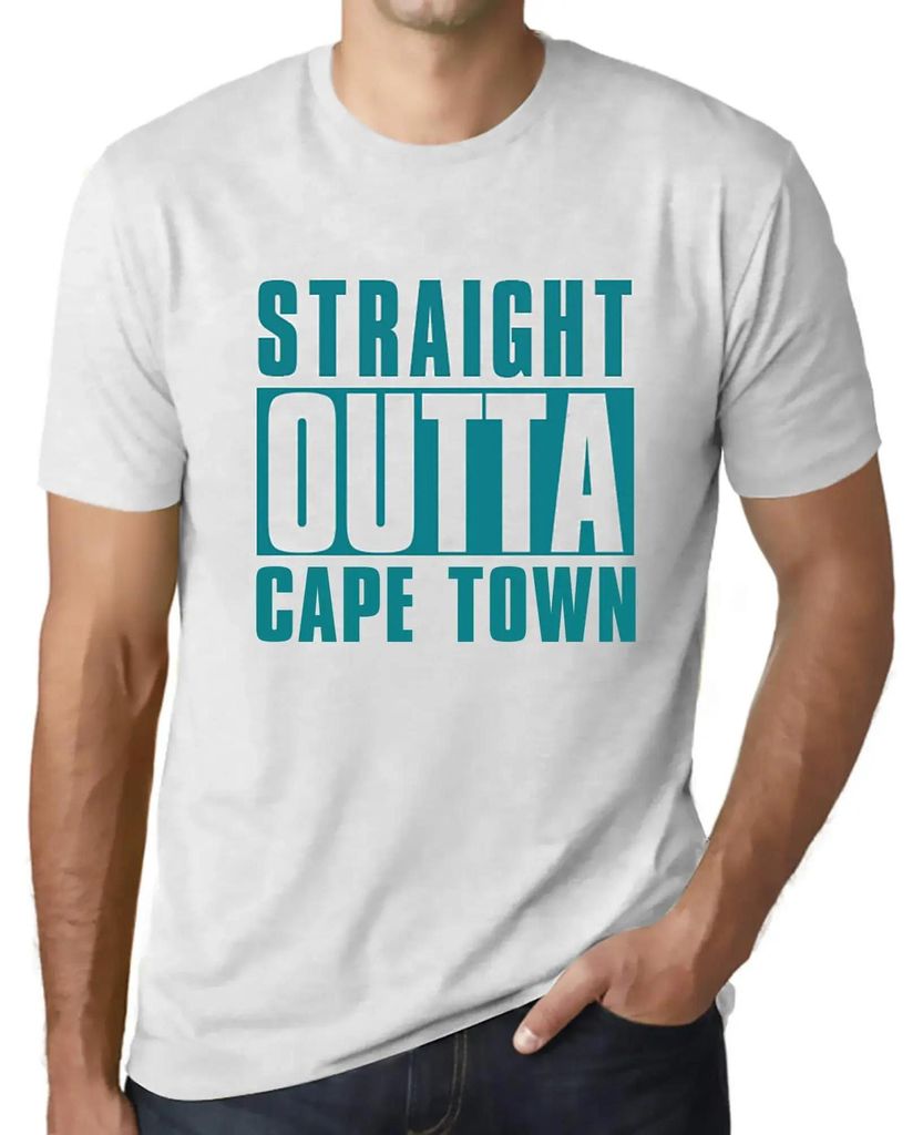 Herren Grafik T-Shirt Direkt aus Kapstadt – Straight Outta Cape Town – Öko-Verantwortlich Vintage Jahrgang Kurzarm Lustige Druck Geburtstag Ge...