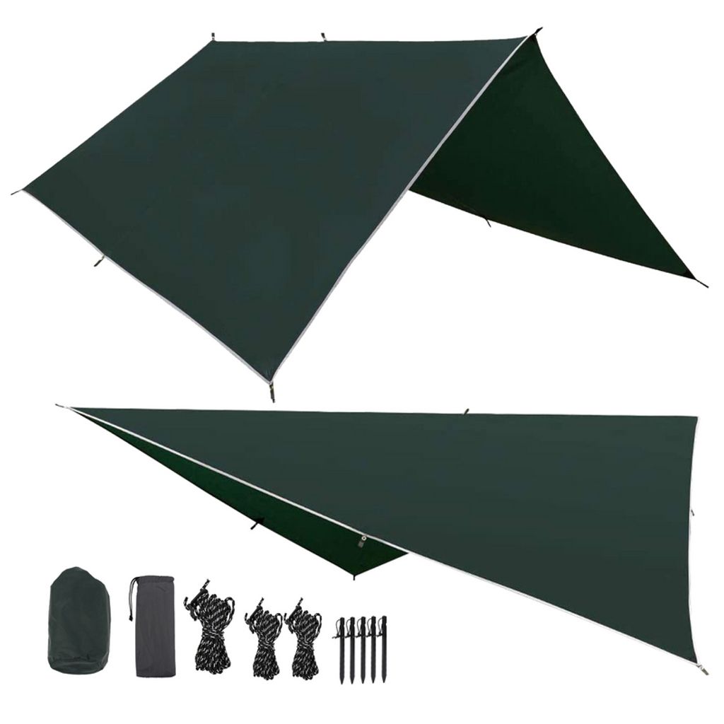 Tarp 3x3 Wasserdicht Sonnensegel Hängematte Outdoor Camping Zeltplane Wasserdich 