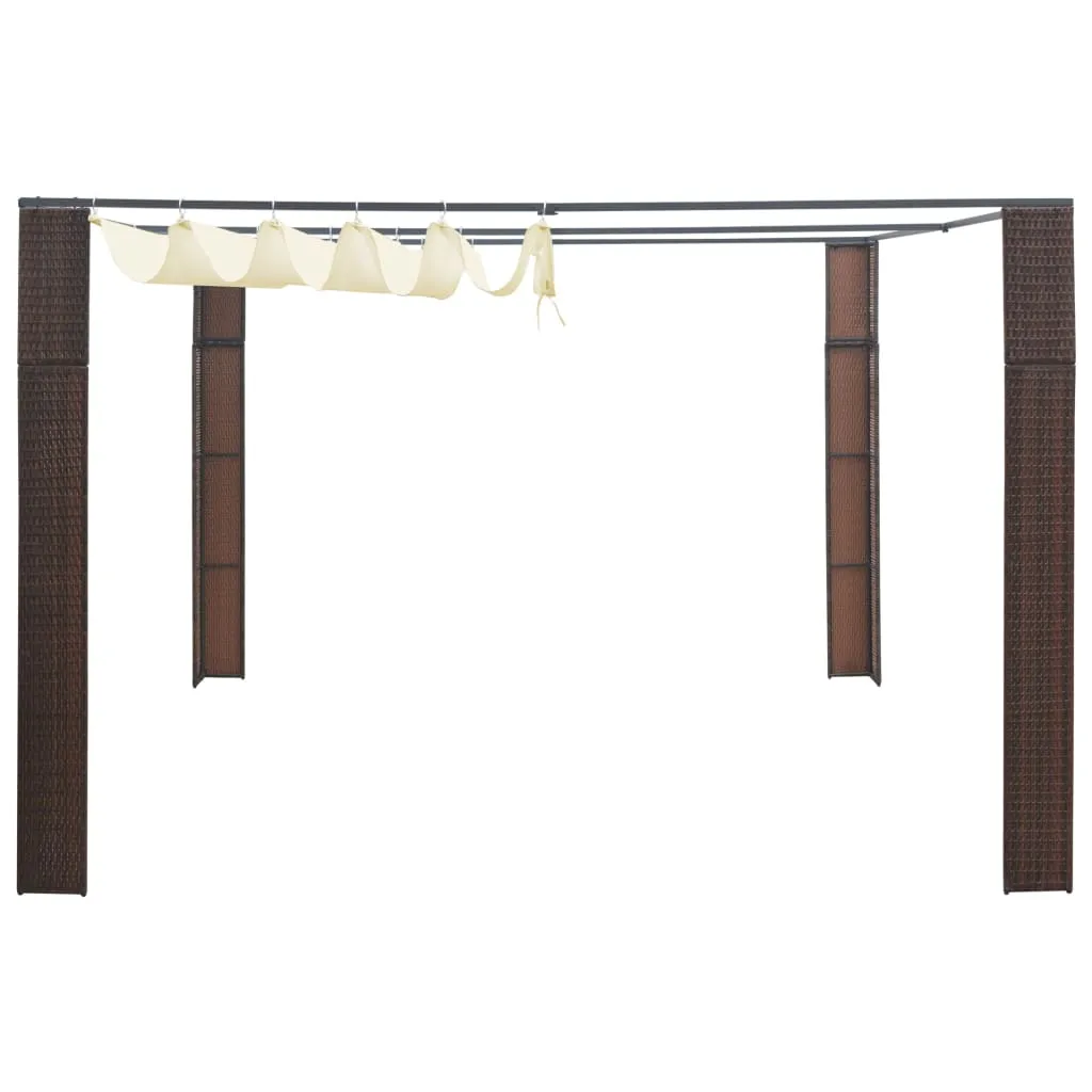 Tonnelle de Jardin 3x3m Idéale Terrasse - Brun & Crème