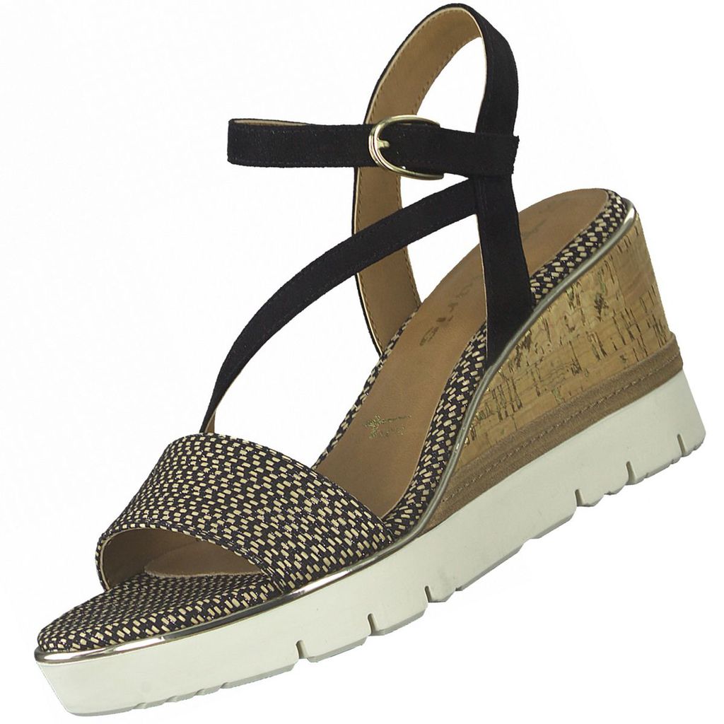 Tamaris Sandalette Schwarz Combi Textil Größe: 38 Normal