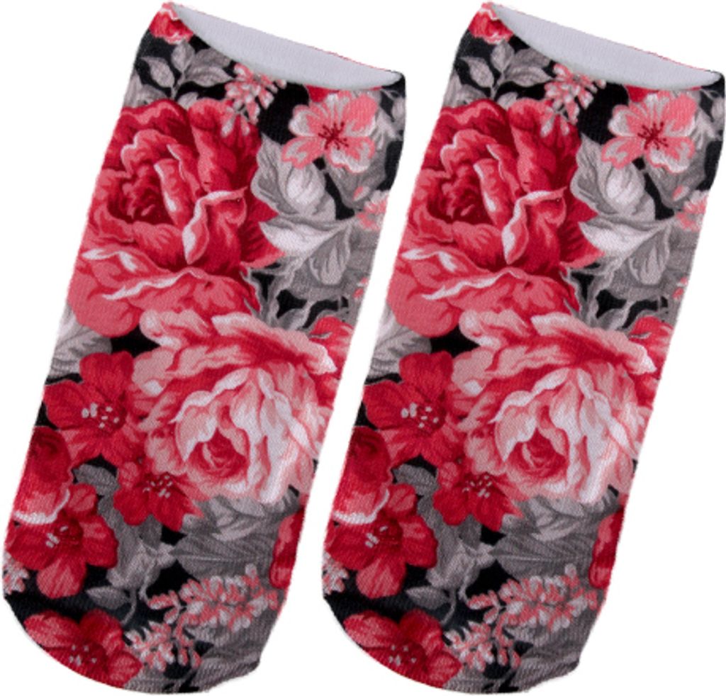 Sneaker Socken Rosen, Einheitsgröße, Strümpfe Blumen Socke Füßlinge