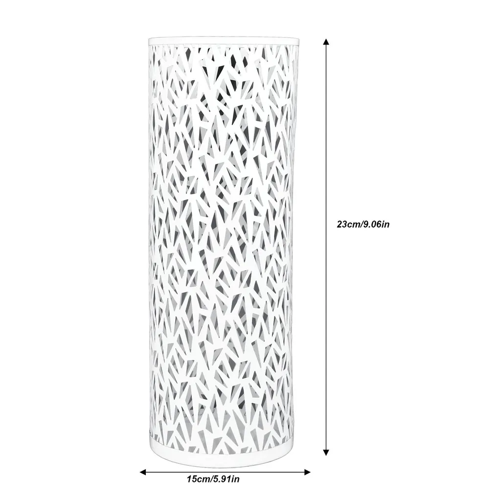 Porte-parapluies blanc en métal perforé, structure robuste pour hôtel - 4