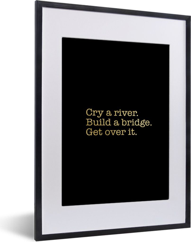 MuchoWow Gerahmtes Poster Zitat - Brücke - Gold - Schwarz 30x40 cm - Poster mit Schwarzem Bilderrahmen Wandposter Rahmen Foto Bilder - Wandposte...