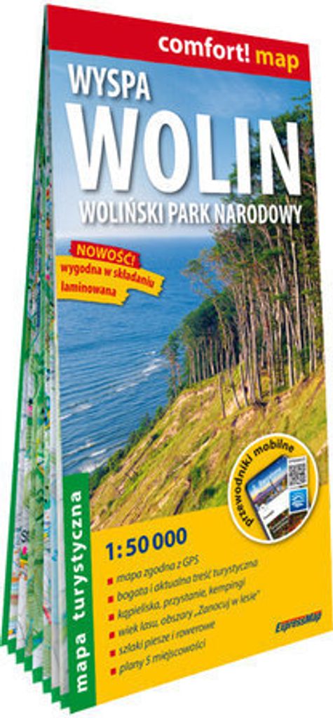 Wyspa Wolin Woliński Park Narodowy laminowana mapa turystyczna 1:50 000