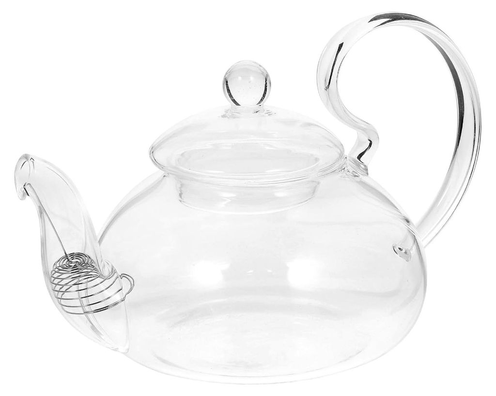 Hitzebeständige Teekanne aus Glas 400ml mit großem Ausguss und Griff für Zuhause, Büro und Teehaus