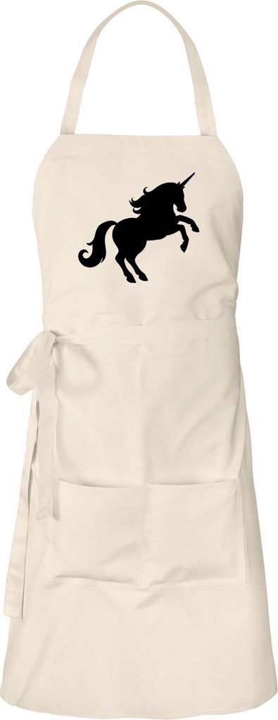 Huuraa Schürze Einhorn Silhouette Natur mit Taschen Baumwolle Kochschürze Geschenkidee
