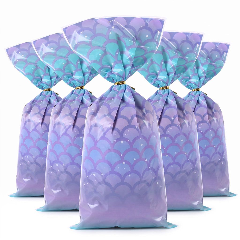 PRECORN 50x Meerjungfrau Geschenktüten Mädchen – Bunte Produktbild 