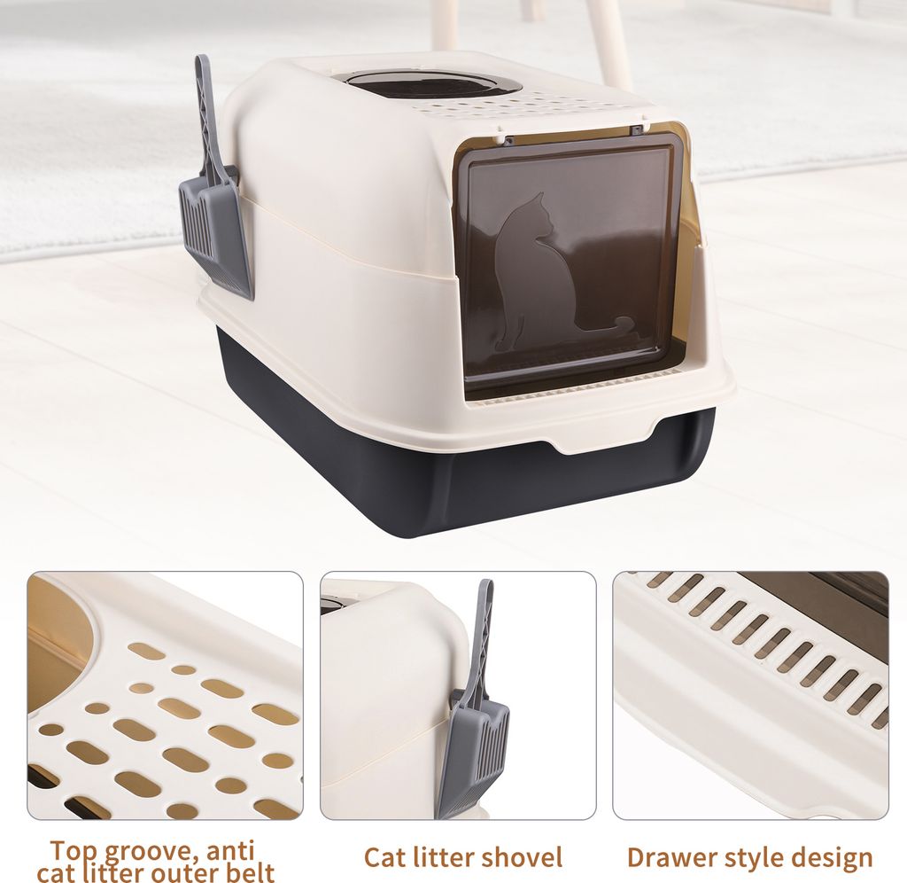 XXL Katzentoilette,Katzenklo mit Deckel,Geruchlose Produktbild 6