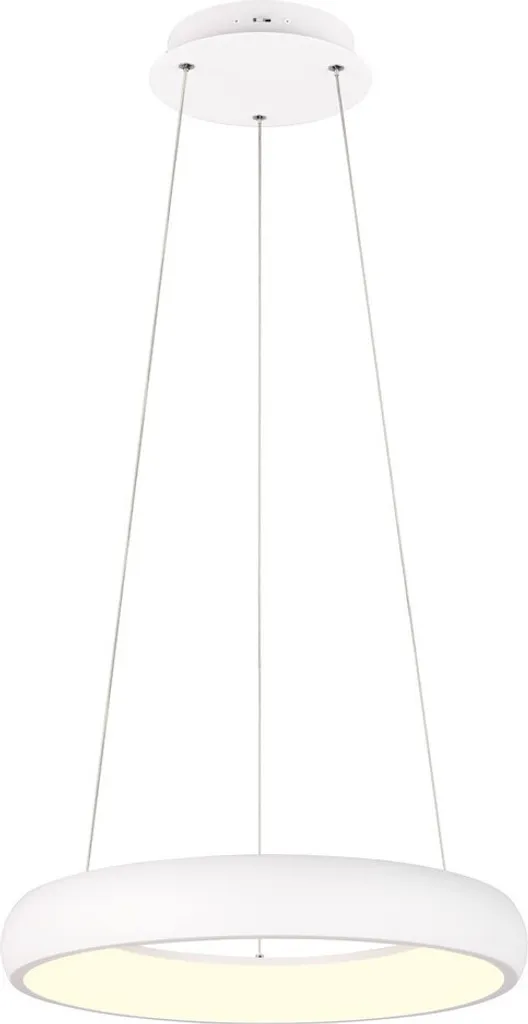 Luminaire suspension design anneau blanc LED 29W Ø46cm style moderne