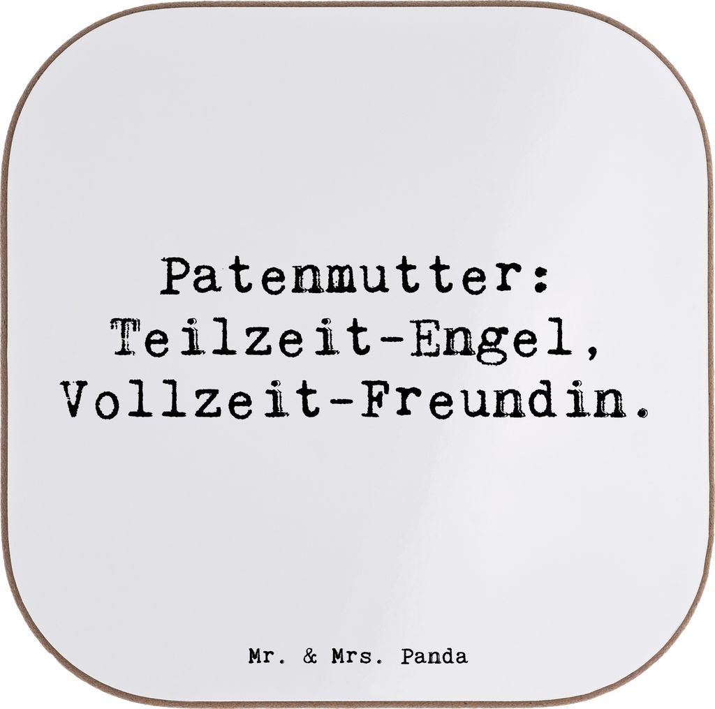 Mr. & Mrs. Panda Untersetzer Glas Spruch Patenmutter Engel Produktbild 