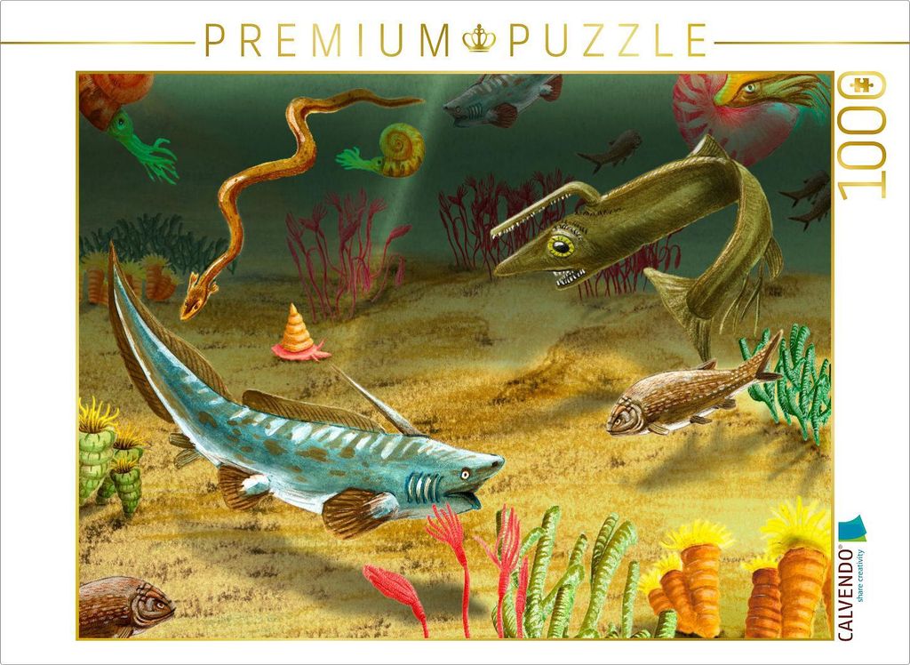 CALVENDO Puzzle Erdzeitalter Karbon, Leben im Meer | 1000 Teile Lege-Größe 64x48cm Foto-Puzzle für glückliche Stunden
