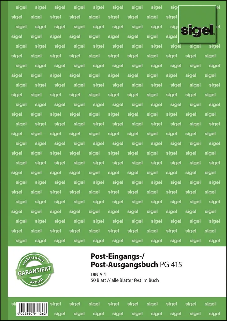 Registro Postale Sigel PG415 A4 - Organizza Entrata e Uscita