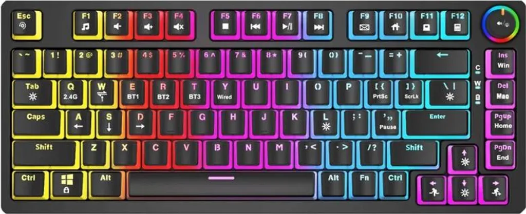 Clavier Mécanique RGB Savio PHENIX RED PUDDING Triple Mode Sans Fil Noir