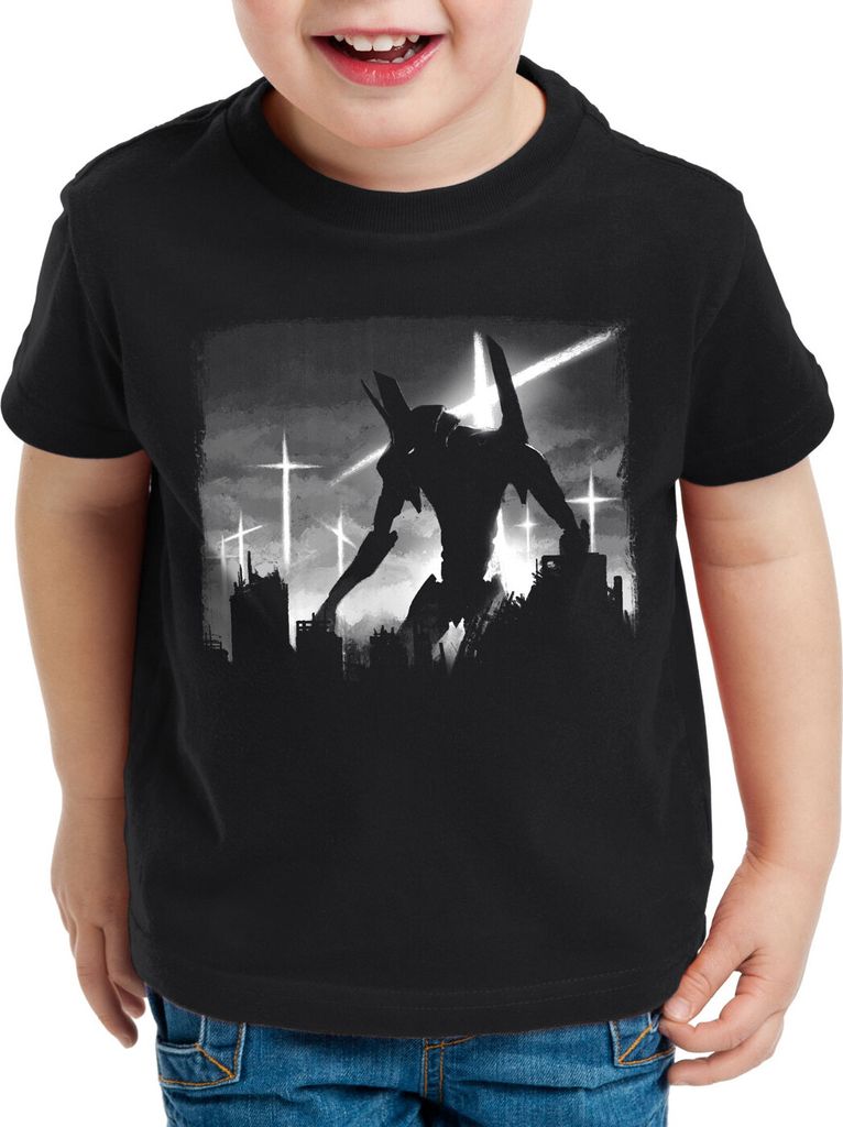 A.N.T. Evangelion Cityscape Kinder T-Shirt evangelion anime roboter kaiju