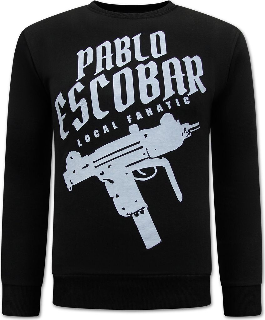Pablo Escobar Uzi Print Pullover Schwarz - XS