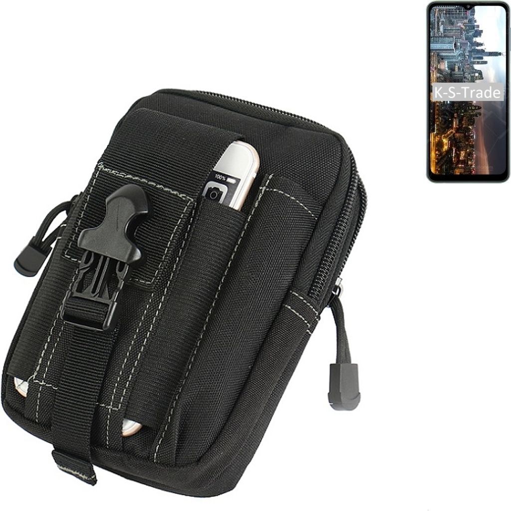 K-S-Trade Gürtel Tasche kompatibel mit Samsung Galaxy M32 5G Gürteltasche Holster Schutz Hülle Handy Hülle Smartphone outdoor Handy-Hülle schwarz