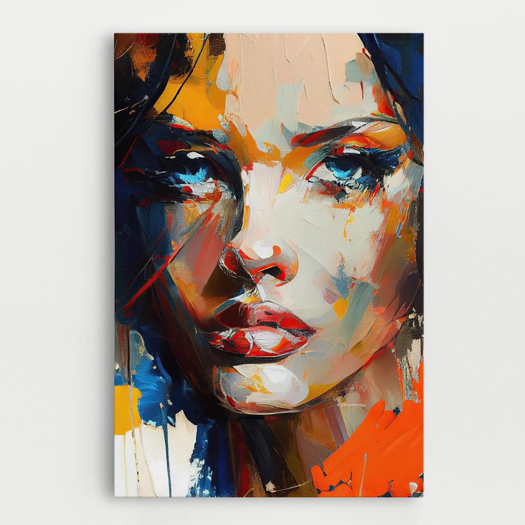 ARTHUB Leinwandbild 80x120 cm, Beautiful Brunette Woman | Wohnzimmerdekoration, Hängende Bilder, Wanddekoration, Heimdekoration, Frauen, Porträts