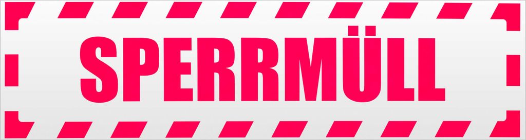 Kiwistar Sperrmüll gestreift Magnetschild Schild magnetisch - 60cm Neonpink - Magnetfolie für Auto PKW Kfz