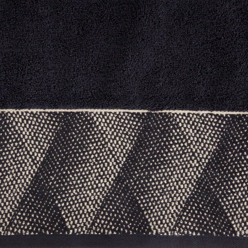 Eurofirany Victoria 12 Nero Oro Asciugamano Geometrico 50x90 Spugna 500g