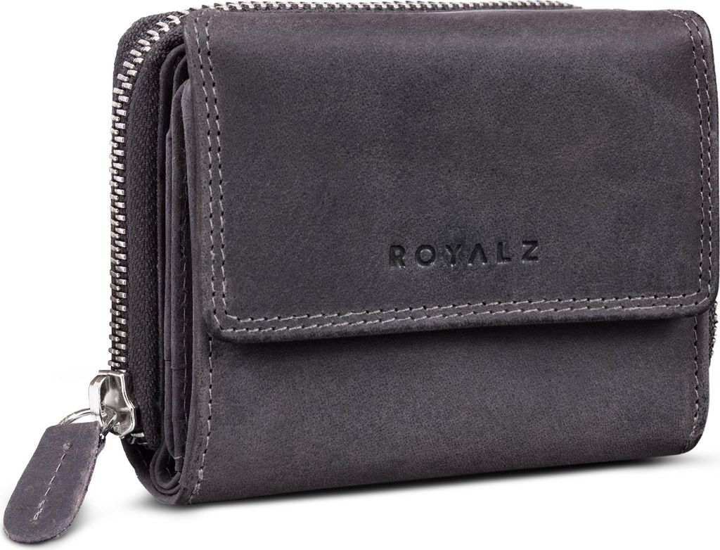 ROYALZ "Liberty" Vintage Portemonnaie Damen klein Leder - kleine Geldbörse mit 7 Kartenfächern - Echtleder Geldbeutel RFID Schutz - viele Fächer...