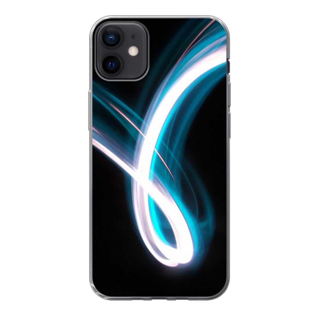 MuchoWow Handyhülle Schutzhülle Hülle für iPhone 12 mini Hell - Blau - Abstrakt Silikon Softcase Handy Hülle - Bild