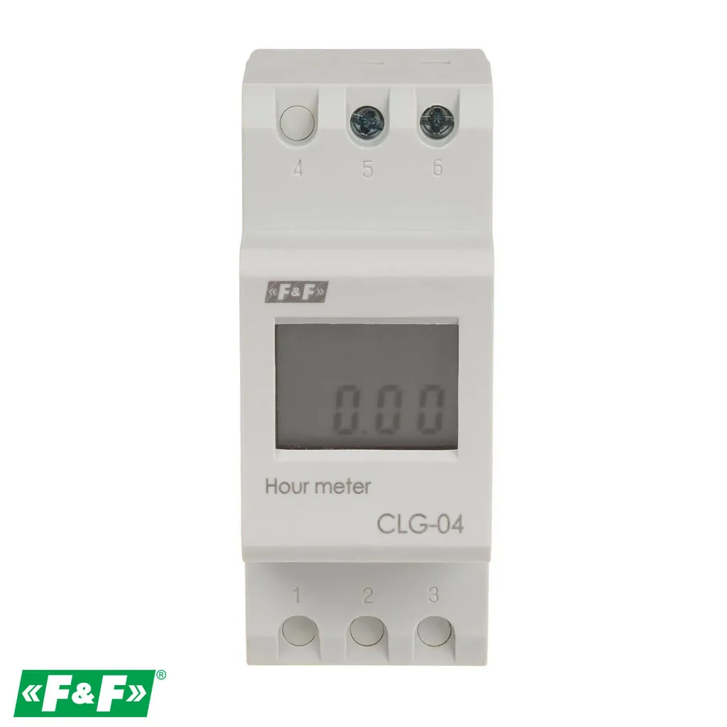 Compteur horaire à piles CLG-04 pour montage sur rail DIN standard