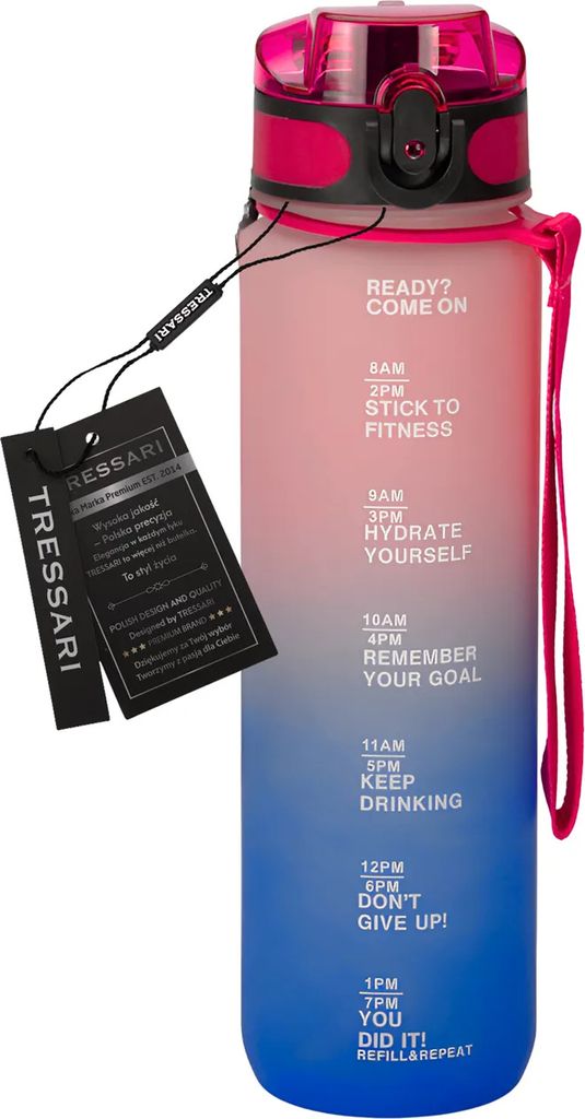 Tressari Trinkflasche Mayson Blau Rosa 1 l