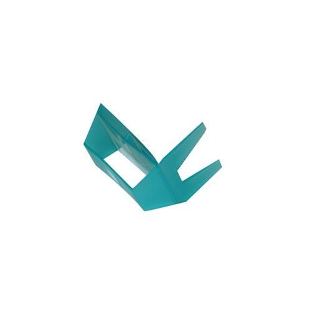 A teal-colored product holder is shown against a white background.
