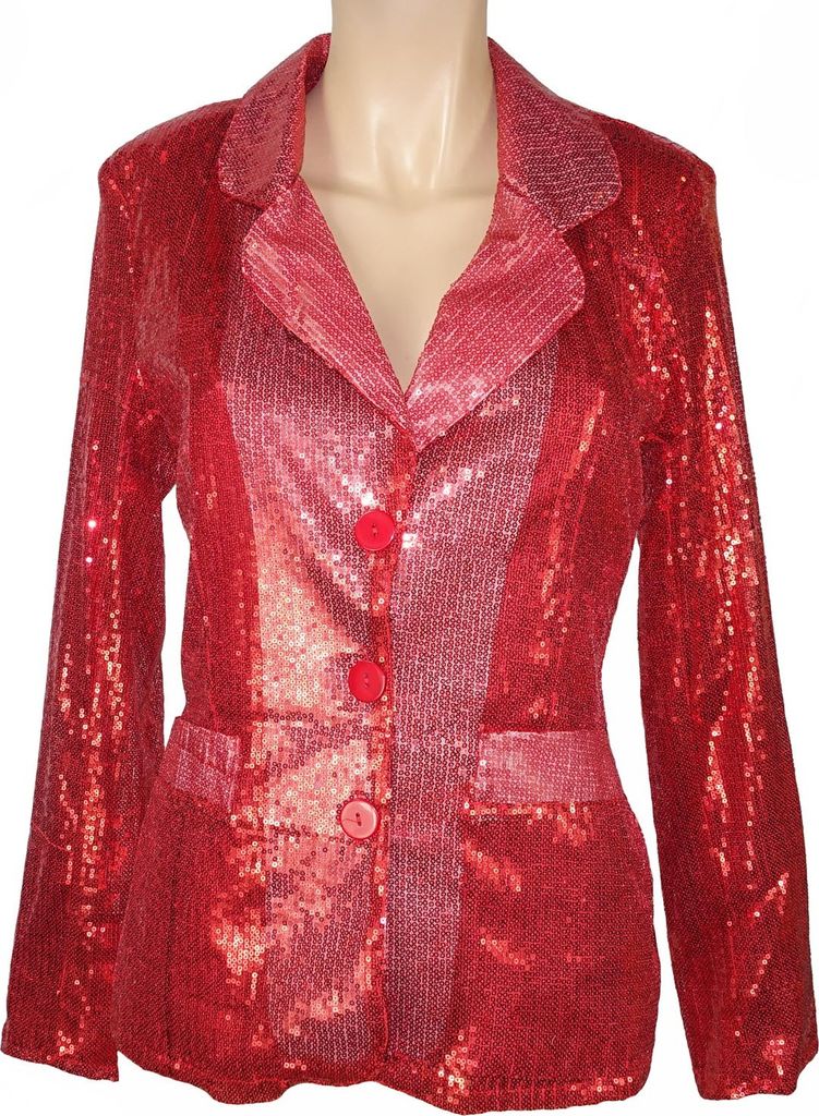 Damen Pailletten Jacket (Rot) / Größe: 34/36