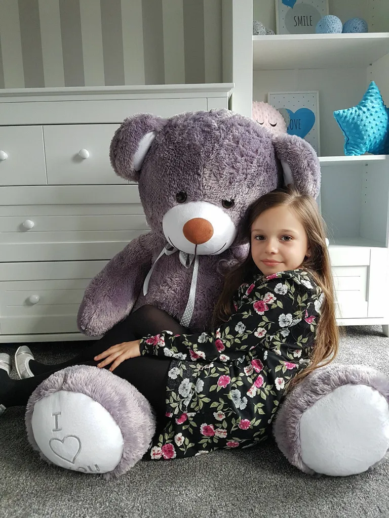 Combler le Vide avec l'Ours XXL 160 cm - Peluche Réconfort Gris Blanc