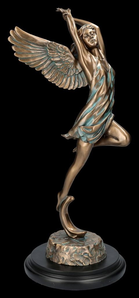 Engel Figur beim morgendlichen Tanz - edle Fantasy Deko Statue - H 50 cm