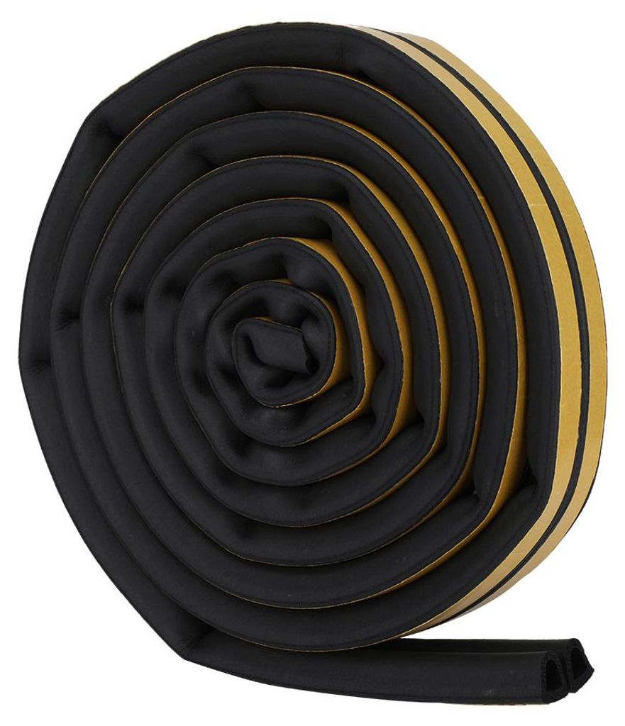 5 Meter 14 * 12 mm selbstklebender Tür-Fenster-Schallschutz-Dichtungsstreifen gegen Mücken (schwarz)