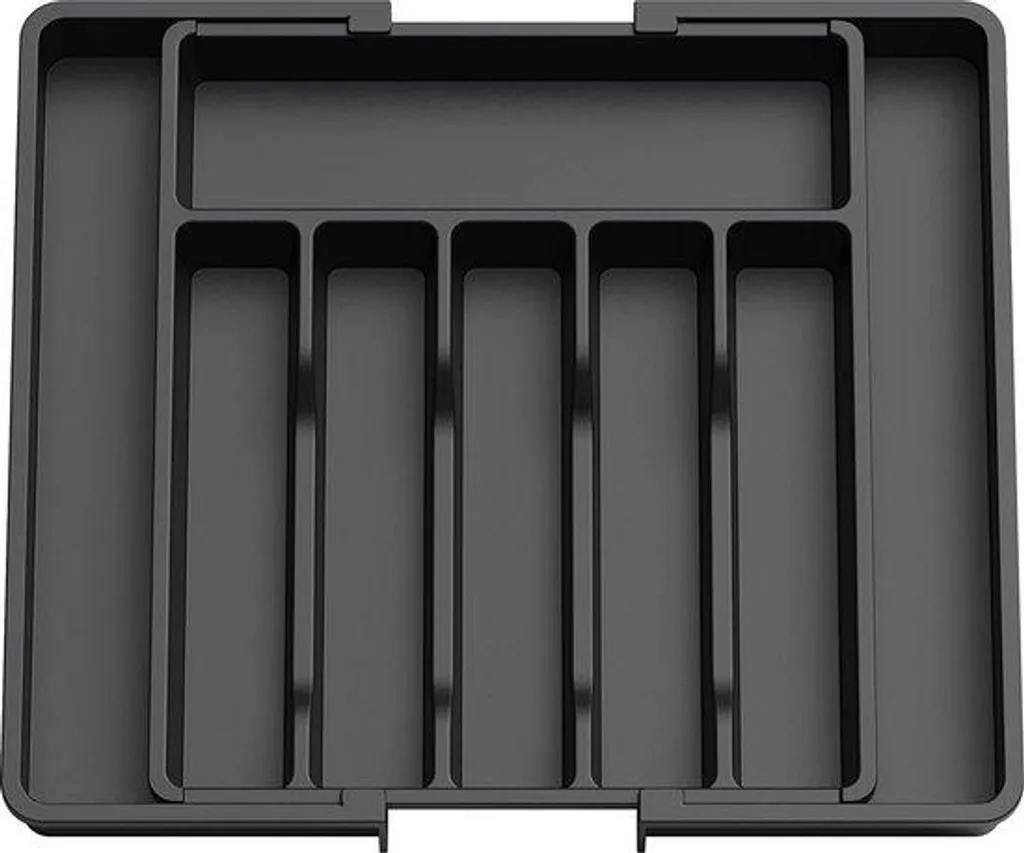 Tiroir coulissant pour couverts grand format noir en plastique robuste