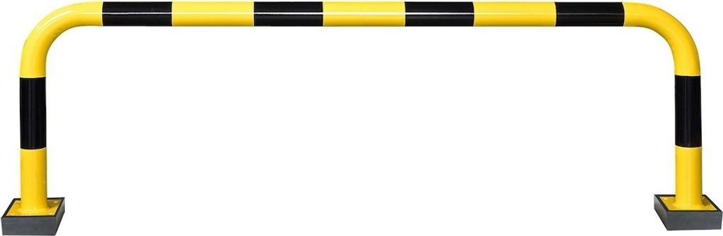 PROREGAL Rammschutz-Bügel Swing mit PolyurethanFederelement | HxB 64x200cm | Rohr-Ø 7,6cm | Feuerverzinkter & kunststoffbeschichteter Stahl | Sch...