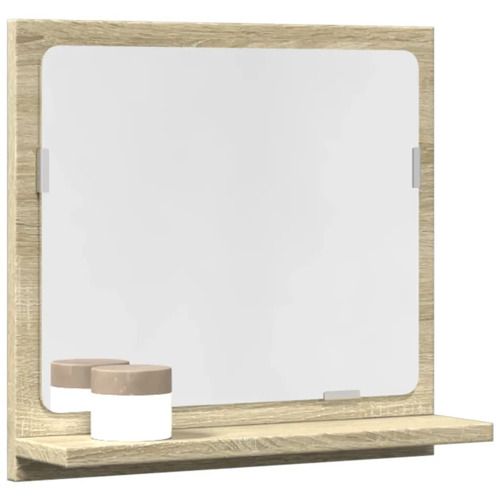 ZMH Miroir de Salle de Bain avec Tablette Chêne Sonoma 40x11x37 cm
