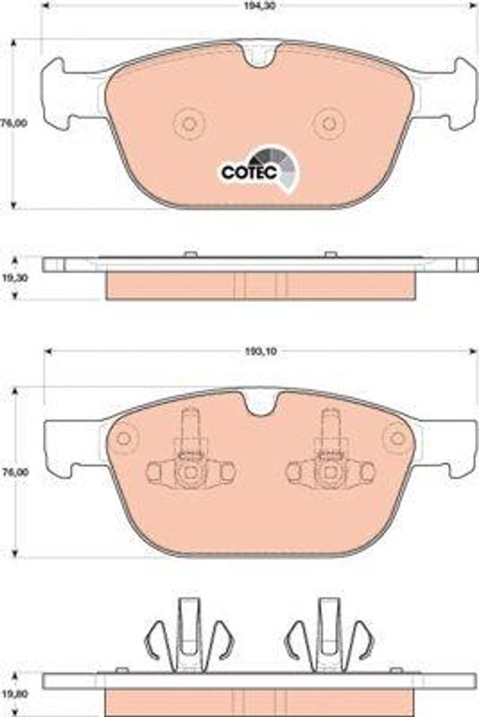 TRW GDB1821 Bremsbelagsatz, Scheibenbremse OE 30793943 kompatibel mit XC60, XC90