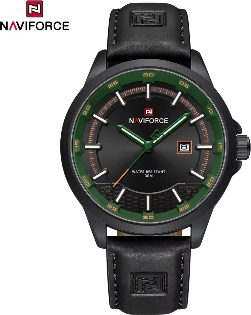 Montre NAVIFORCE OK-38638 Noir et Vert | Élégance Sportive Homme
