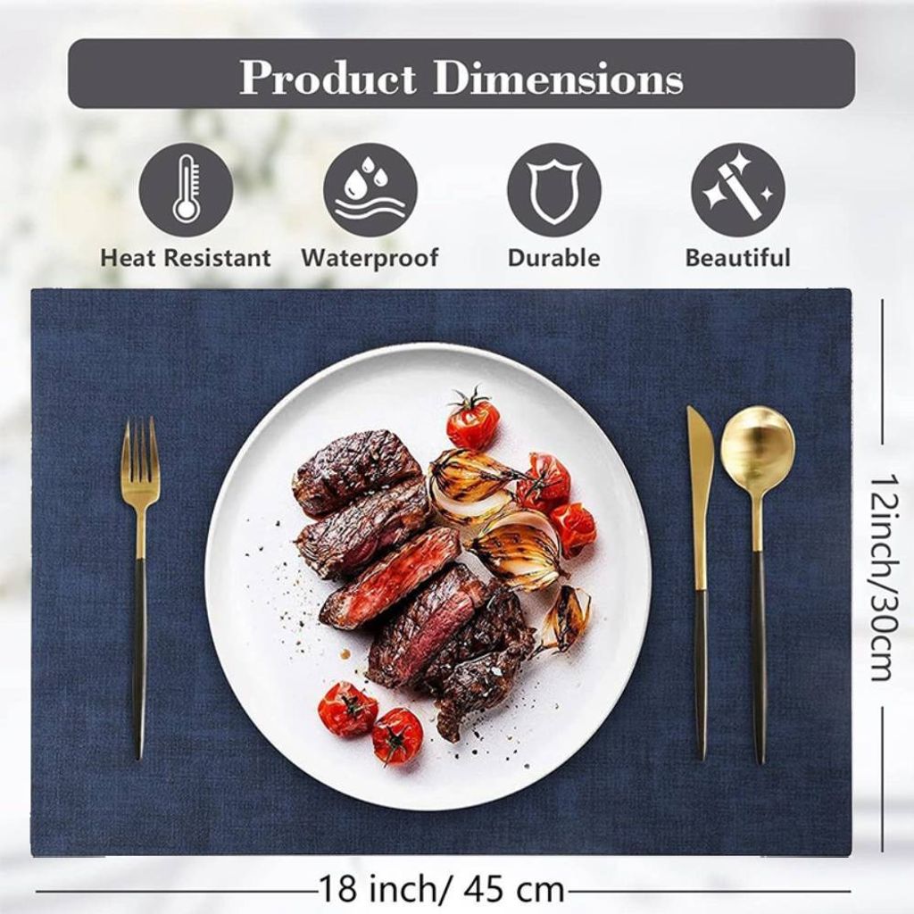 6 Stück 45*30cm Leder Tischsets Abwaschbar, Wasserdicht Produktbild 2