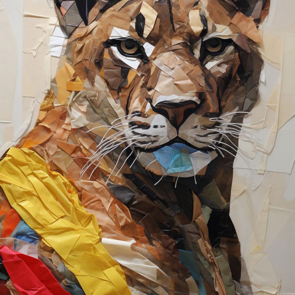 Plakat 40x40cm Papier Tiger