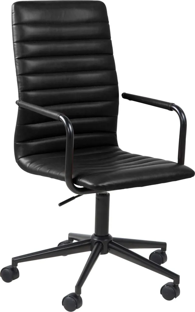 Winslow Chaise de Bureau en Cuir Synthétique Noir : Confort et Design