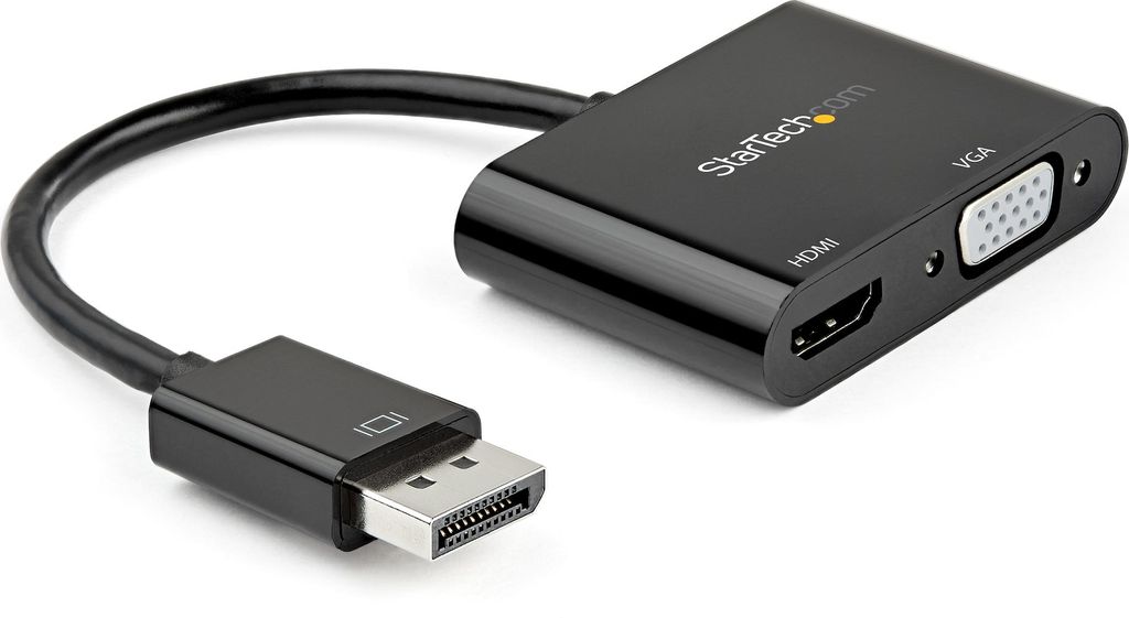Startech.Com Displayport To Hdmi Vga Adapter - Displayport 1.2 Hbr2 To Hdmi 2.0 4k 60hz Or Vga 1080p Converter Dongle - Dp To Hdmi Or Vga Monitor A...