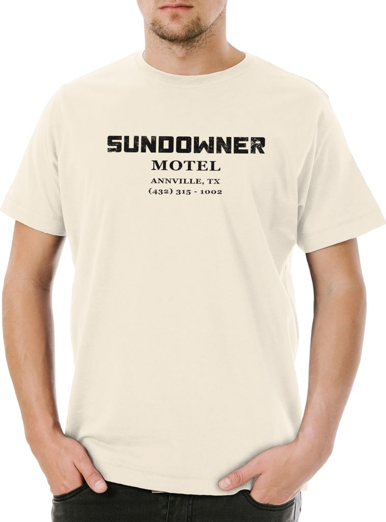 Urban Backwoods Sundowner Motel, Herren T-Shirt, Farbe: Beige, Größe: S