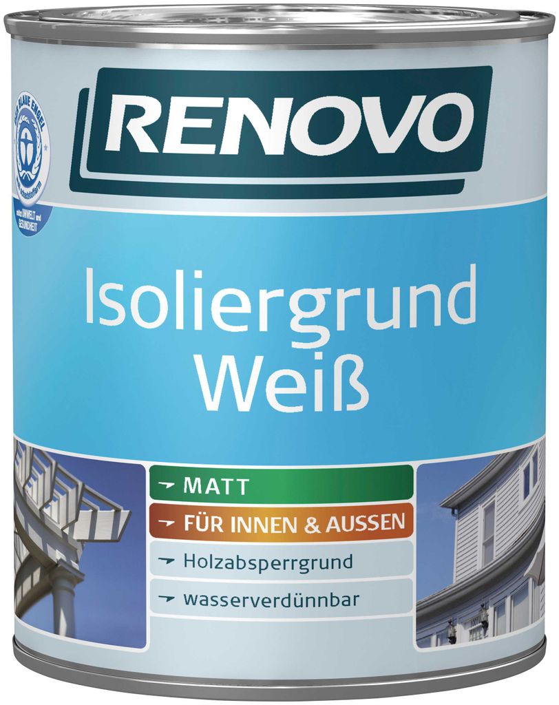 Renovo Isoliergrund Weiss Holz 2,5 L Innen/außen Produktbild 