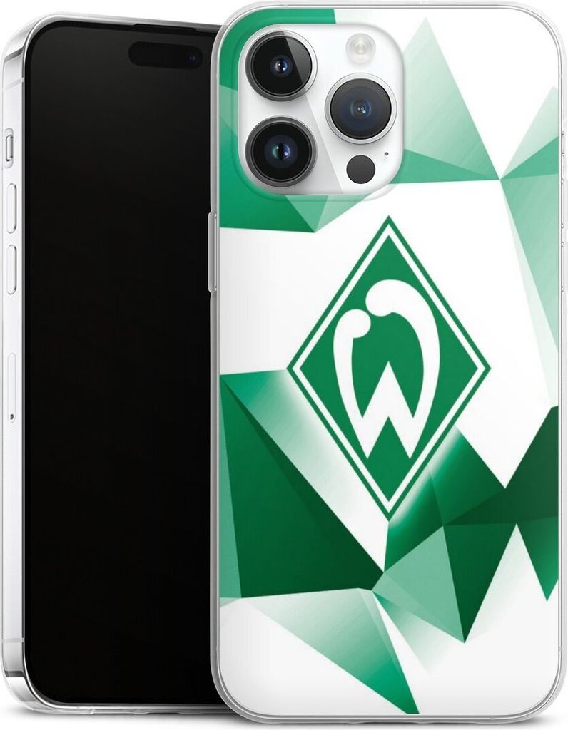 DeinDesign Slim Hülle für Apple iPhone 14 Pro Max Silikon Case Ultra Dünn Handyhülle Offizielles Lizenzprodukt SV Werder Bremen Tarnmuster