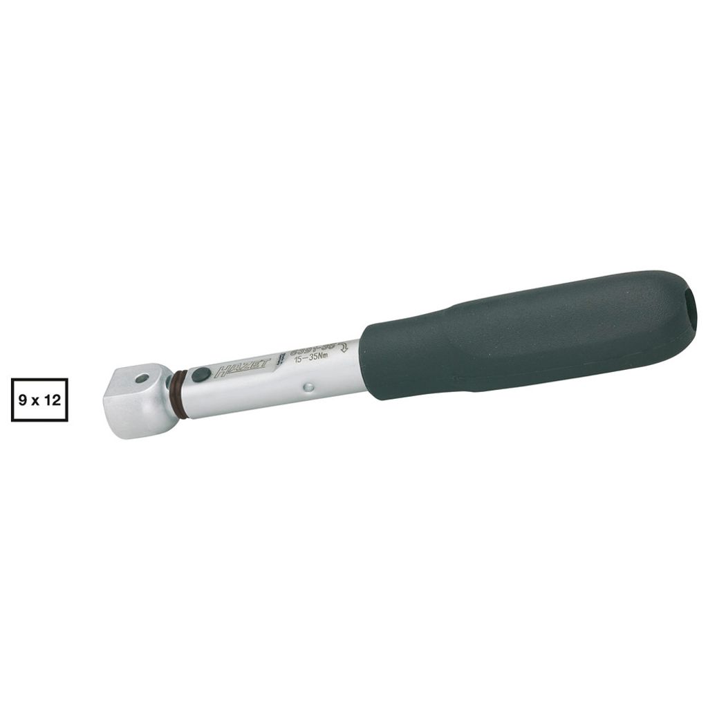 Hazet Drehmomentschlüssel 15 - 35 Nm, Genauigkeit: 2%, 9 x 12 mm Einsteck-Vierkant hohl, Länge 183 mm