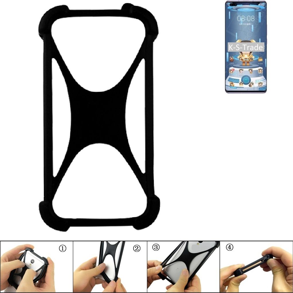 K-S-Trade Handy-Hülle Schutz-Hülle kompatibel mit Huawei nova 7 SE 5G Lohas Edition Silikon Bumper TPU Softcase Smartphone Stoßschutz, schwarz