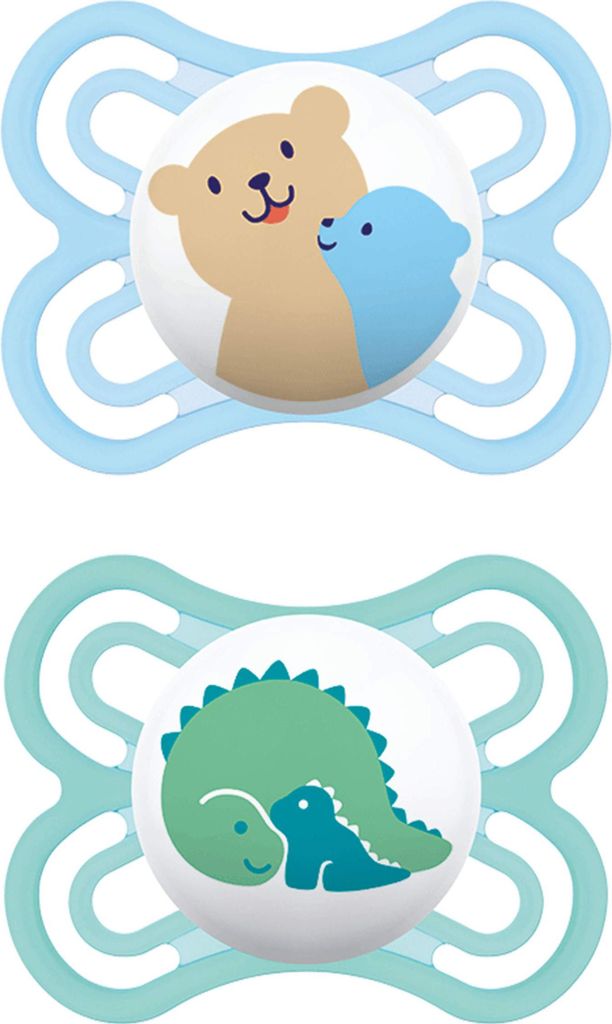 MAM Perfect Schnuller im 2er Set, für eine gesunde Zahn- und Kieferentwicklung, Baby Schnuller aus speziellem MAM SkinSoft Silikon mit Schnullerbo...